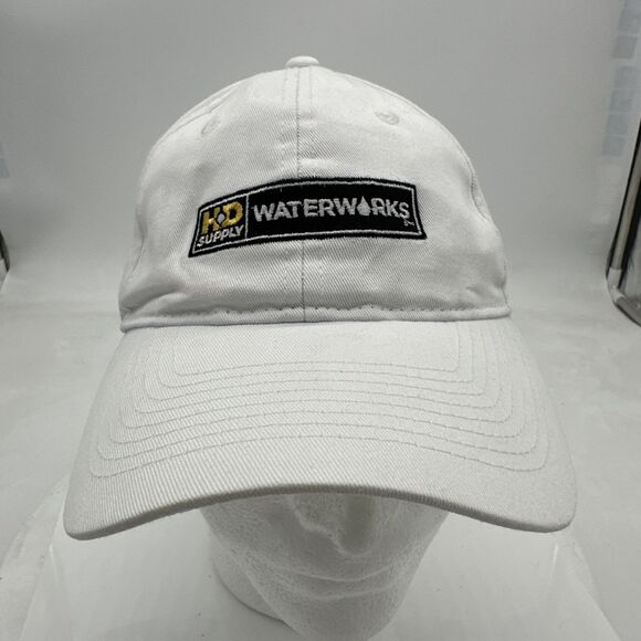 HD SUPPLY WATERWORKS HAT EMBROIDERED STRAPBACK ADJUSTABLE White - Picture 1 of 9